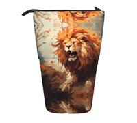 WZYCWB The Angry Lion. Portapenne retrattile stampato adatto per l'uso come semplice borsa per cosmetici, portafoglio, ecc.