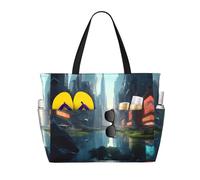 WZYCWB The City on the Water Borsa da spiaggia grande borsa da viaggio palestra piscina borsa con cerniera