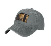 WZYCWB The deep-Eyed Leopard Black Patterned Baseball Cap, Outdoor Sport Golf Cap, Casual Sun Visor, grigio, Taglia unica