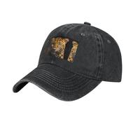 WZYCWB The deep-Eyed Leopard Black Patterned Baseball Cap, Outdoor Sport Golf Cap, Casual Sun Visor, Nero , Taglia unica