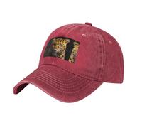 WZYCWB The deep-Eyed Leopard Black Patterned Baseball Cap, Outdoor Sport Golf Cap, Casual Sun Visor, Rosso, Taglia unica