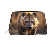 WZYCWB The deep-Eyed Leopard Printed Leather Cosmetic Bag per le donne - Elegante e morbido, durevole, Iena solitaria, Taglia unica