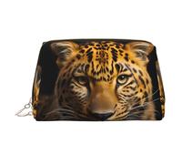 WZYCWB The deep-Eyed Leopard Printed Leather Cosmetic Bag per le donne - Elegante e morbido, durevole, Il leopardo dagli occhi profondi, Taglia unica