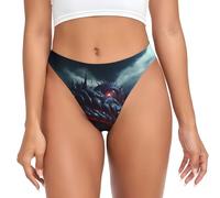 WZYCWB The Devil's Eye, perizoma da donna, morbido, con stampa, biancheria intima, sexy, mutandine bikini, per uso quotidiano, Nero, XS