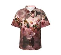 WZYCWB The Hard-Working Bee - Camicia da uomo a maniche corte con stampa, stile hawaiano, da viaggio, taglie S-3XL, nero, XX-Large