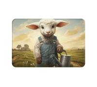 WZYCWB The Lamb with The Kettle. Tappetino di benvenuto stampato - 40,6 x 61 cm - Tappetino assorbente per porta del bagno e della cucina