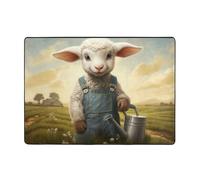 WZYCWB The Lamb with The Kettle - Tappeto stampato, 203 x 147 cm, morbido e soffice, a pelo corto, adatto per soggiorno, ufficio, comodino, balcone