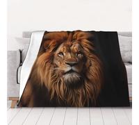 WZYCWB The Lion's Gaze - Coperta in flanella stampata da 152,4 x 127 cm, 76-203 cm, una coperta calda per l'autunno e una coperta da viaggio portatile.