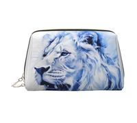 WZYCWB The Majestic Lion, trousse in pelle stampata per cosmetici, elegante e portatile, Il leone feroce, Taglia unica
