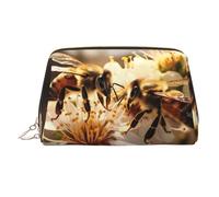 WZYCWB The Majestic Lion, trousse in pelle stampata per cosmetici, elegante e portatile, L'ape da miele., Taglia unica