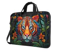 WZYCWB The mighty Tiger - Borsa a tracolla per computer portatile, adatta per uso quotidiano in ufficio e viaggi d'affari, Nero , 15.6 inch