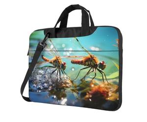 WZYCWB The Quiet Dragonfly - Borsa a tracolla per computer portatile, adatta per uso quotidiano in ufficio e viaggi d'affari, Nero , 14 inch