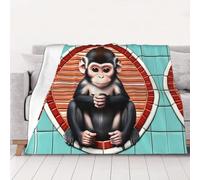 WZYCWB The Silent Monkey - Coperta in flanella stampata da 203 x 152 cm, 76-203 cm, una coperta calda per l'autunno e una coperta da viaggio portatile.
