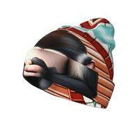 WZYCWB The Silent Monkey Printing Warm Knit Hat, adatto per escursioni, campeggio, viaggi e vari scenari all'aperto, nero