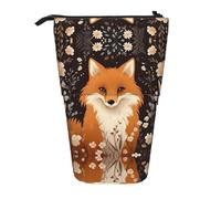 WZYCWB The Sitting Fox. Portapenne retrattile stampato adatto per l'uso come semplice borsa per cosmetici, portafoglio, ecc.