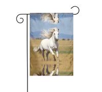 WZYCWB The White Stallion - Bandiere da giardino decorative da appendere, 30,5 x 45,7 cm