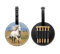 WZYCWB The White Stallion - Borsa portaoggetti per tee da golf con stampa speciale, design portatile con fibbia da appendere