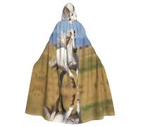 WZYCWB The White Stallion Patterned Ball Cape, adulto esteso mago veste, costume in maschera, abito da festa a tema carnevale