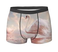 WZYCWB The White Swan - Boxer da uomo con stampa, comodi e traspiranti, morbidi ed elastici, nero, XX-Large