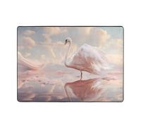 WZYCWB The White Swan. Tappeto stampato, 203 x 147 cm, morbido e soffice a pelo corto, adatto per soggiorno, ufficio, comodino, balcone