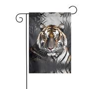 WZYCWB Tiger at rest Bandiere decorative da giardino stampate, piccole bandiere impermeabili per esterni, decorazione per atmosfera festiva