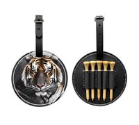 WZYCWB Tiger at Rest - Borsa portaoggetti per tee da golf con stampa speciale, design portatile con fibbia da appendere, Nero , Taglia unica, Valigia