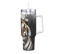 WZYCWB Tiger at rest Pattern Ice Cup - Tazza sottovuoto a doppio strato in acciaio inox da 1,18 l, a prova di perdite e portatile