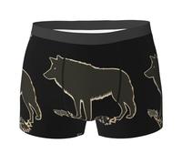 WZYCWB Timberwolf Silhouette Boxer da uomo (S-XXL) - tessuto elastico leggero, traspirante, assorbe il sudore, free stretch, Nero, XXL