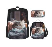 WZYCWB Tom Thumb - Zaino per la scuola + astuccio + borsa per il pranzo combinata, adatto per tutti i giorni