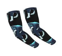 WZYCWB Topo Map Wolf Pack Ice-feeling protezione solare maniche adatte per tutte le stagioni, adatto per golf, ciclismo, pesca, giardinaggio, ecc.