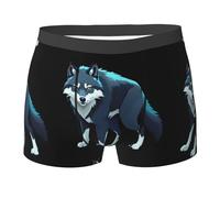 WZYCWB Topo Map Wolf Pack Printed Boxer da uomo - slip traspiranti e ad asciugatura rapida, multiplo (S-XXL), Nero, S
