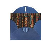 WZYCWB TotemRetro modello totem stampato blu perlescente biglietti di auguri 15,2 x 10,2 cm - con buste per compleanni, matrimoni e condoglianze