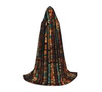 WZYCWB TotemRetro modello totem stampato M Wizard Cape, costume per feste a tema, mantello cosplay per adulti e adolescenti, taglie S, M, L