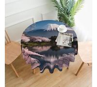 WZYCWB Tovaglia rotonda con stampa del Monte Fuji all'inizio della primavera, 152,4 cm, per interni ed esterni, ideale per cucina, uso quotidiano e decorazioni da tavola per feste