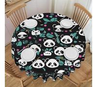 WZYCWB Tovaglia rotonda con stampa di panda, protezione per la tavola per feste, diametro 152,4 cm, adatta per interni ed esterni, sala da pranzo o decorazione.