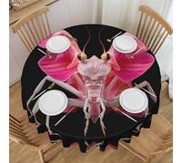 WZYCWB Tovaglia rotonda stampata con mantide religiosa con orchidee, protezione per la tavola per feste, diametro 152,4 cm, adatta per interni ed esterni, sala da pranzo o decorazione.