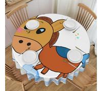 WZYCWB Tovaglia rotonda stampata Listening Mule, protezione per tavolo da festa, diametro 152,4 cm, adatta per interni ed esterni o sala da pranzo o decorazione.