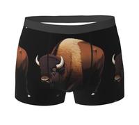 WZYCWB Trail Dust Bison Boxer da uomo (S-XXL) - tessuto elastico leggero, traspirante, assorbe il sudore, free stretch, Nero, L