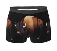 WZYCWB Trail Dust Bison Printed boxer da uomo - slip traspirante e ad asciugatura rapida, multiplo (S-XXL), Nero, S