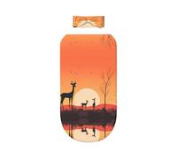 WZYCWB Tre cervi al tramonto, set di coperta stampata + graziosa fascia per capelli, coperta per bambini dopo il bagno