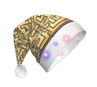 WZYCWB Treasure Maze Cappello di Natale per adulti, con luci a LED, unisex, in peluche, idea regalo per Capodanno