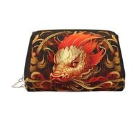 WZYCWB Trousse in pelle con motivo gotico con rose, perfetta per il trasporto o l'organizzazione della casa, Drago dorato., Taglia unica