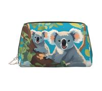 WZYCWB Trousse in pelle stampata cammello camminando - elegante e portatile borsa per cosmetici, Due Koala felici, Taglia unica