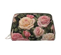 WZYCWB Trousse in pelle stampata cammello camminando - elegante e portatile borsa per cosmetici, Molte belle rose, Taglia unica