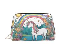 WZYCWB Trousse in pelle stampata cammello camminando - elegante e portatile borsa per cosmetici, Unicorni sul fiume, Taglia unica