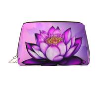 WZYCWB Trousse per cosmetici in pelle stampata con gatto e farfalla, elegante e portatile, Loto viola., Taglia unica