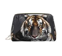 WZYCWB Trousse per cosmetici in pelle stampata con gatto e farfalla, elegante e portatile, Tigre a riposo, Taglia unica