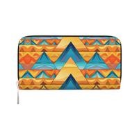 WZYCWB Tulip Illustration Pochette in pelle portafogli con cerniera e porta carte sono perfetti per i viaggi o l'uso quotidiano, Triangolo Building Puzzle, Taglia unica