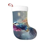 WZYCWB Uccello con piume di cristallo Stampe calze natalizie, appese al caminetto, sono perfette per contenere regali e dolci.