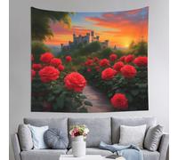 WZYCWB Un bellissimo arazzo da parete stampato con castello, 152 x 130 cm, perfetto per il soggiorno o la camera da letto murales